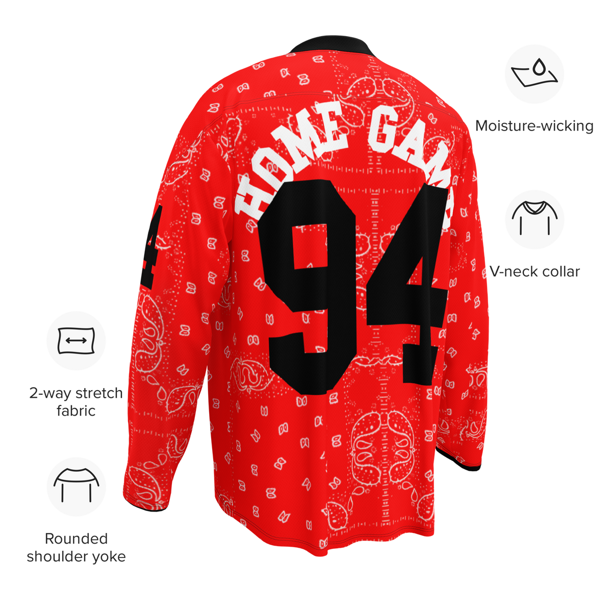 USA Paisley Red Long Sleeve Jersey