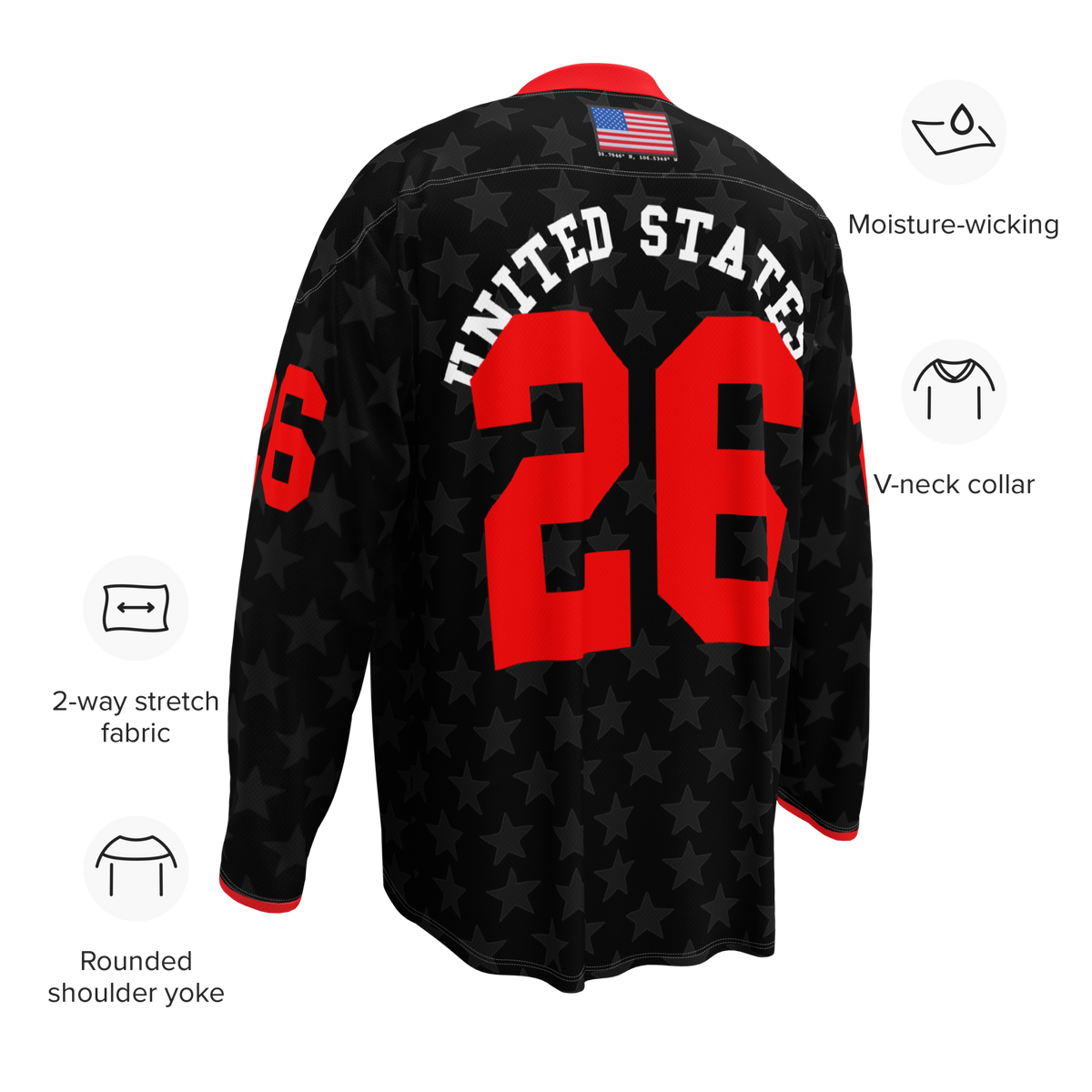 USA Black Stars Long Sleeve Jersey