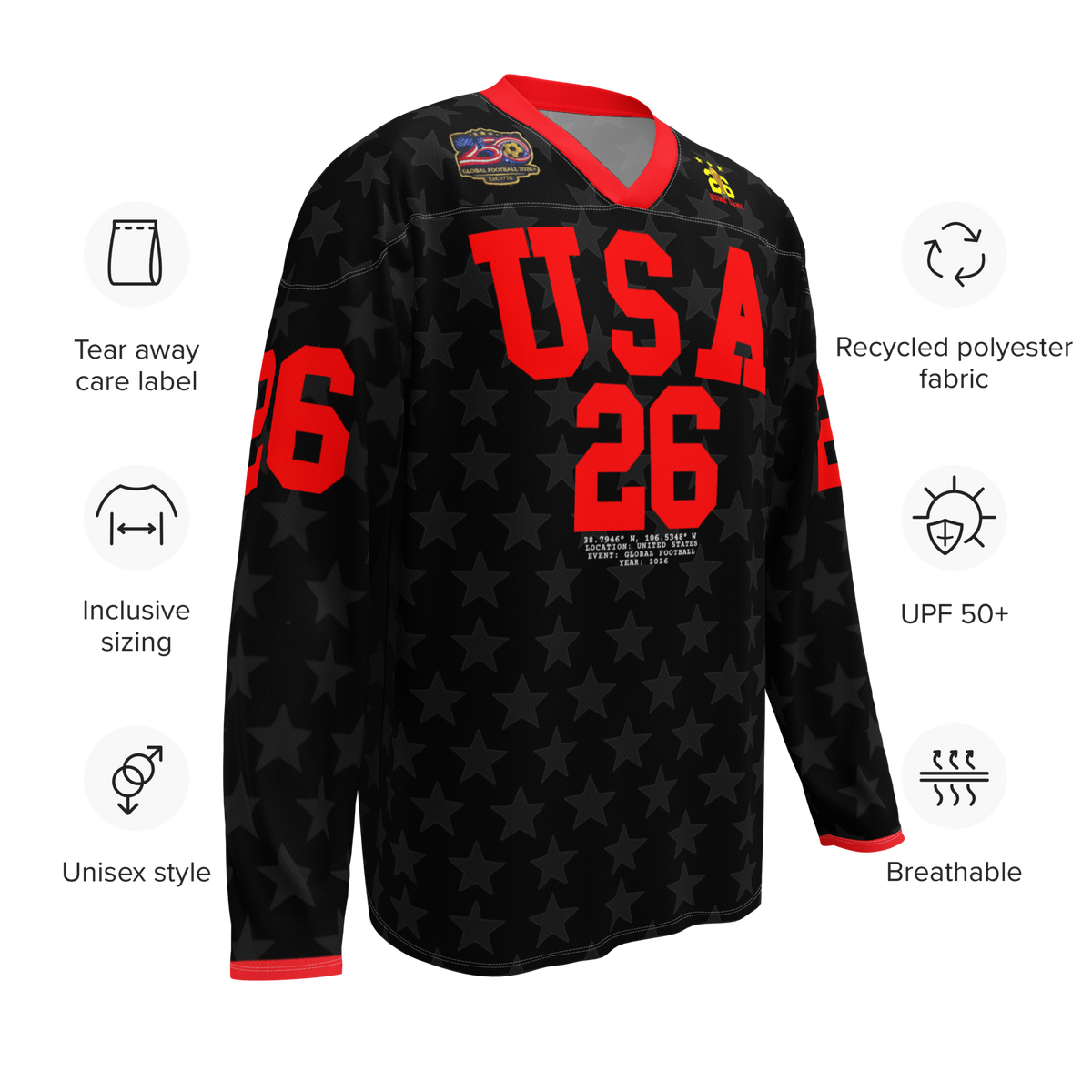 USA Black Stars Long Sleeve Jersey
