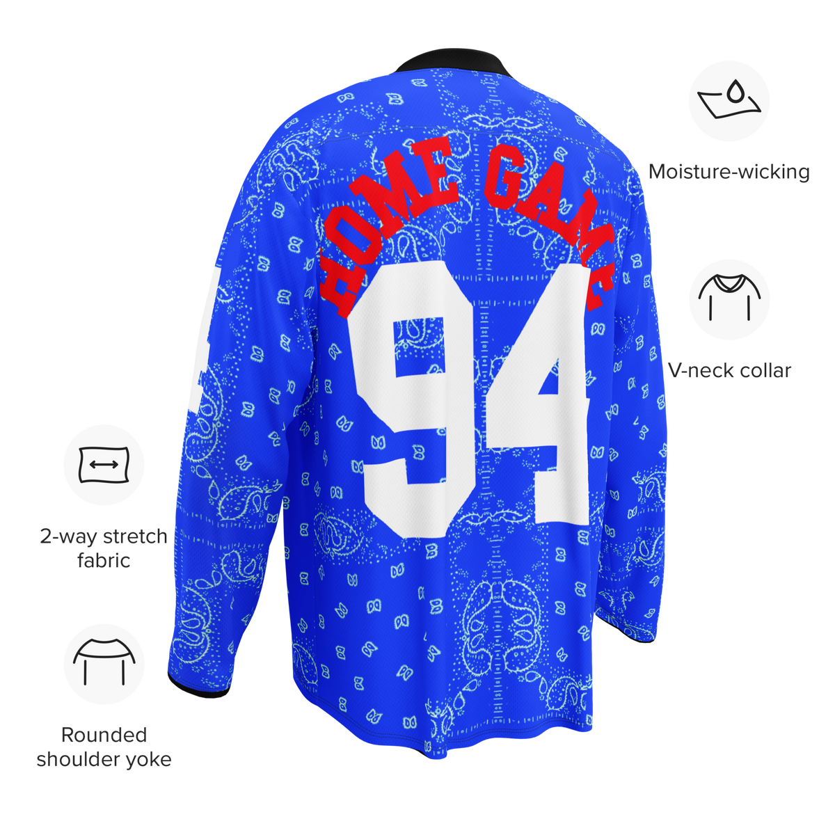 USA Paisley Red Long Sleeve Jersey