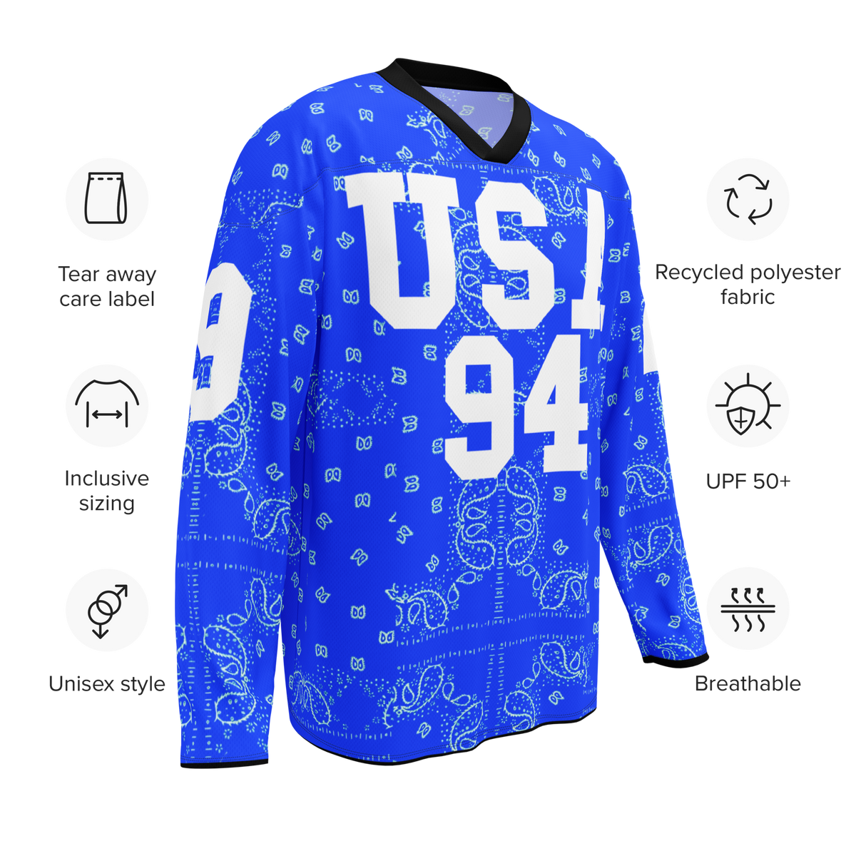 USA Paisley Red Long Sleeve Jersey