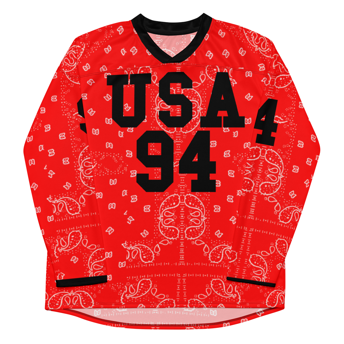 USA Paisley Red Long Sleeve Jersey