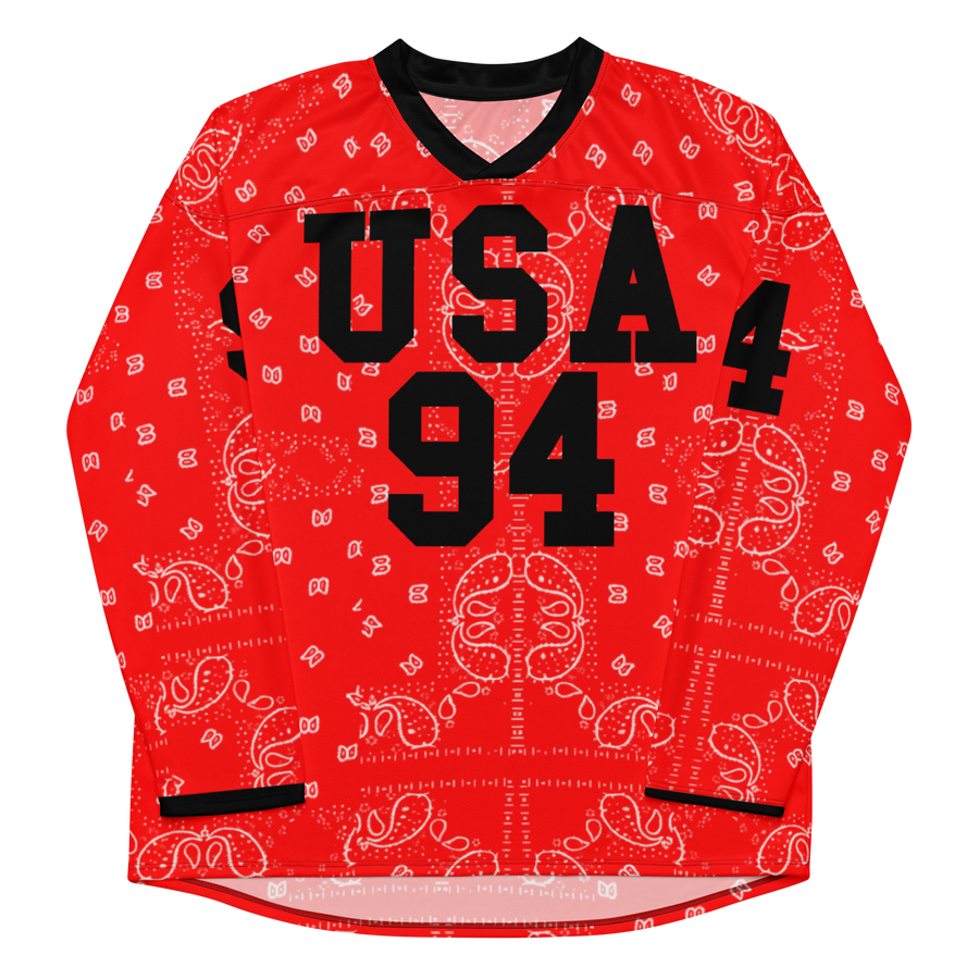 USA Paisley Red Long Sleeve Jersey