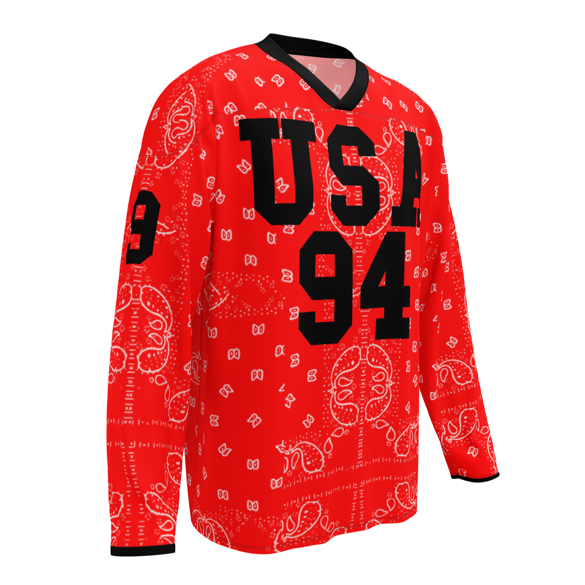 USA Paisley Red Long Sleeve Jersey