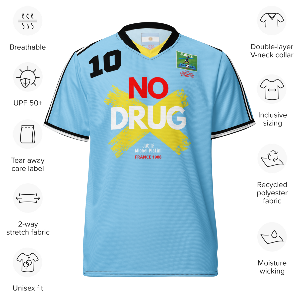 Argentina No Drug Soccer Jersey