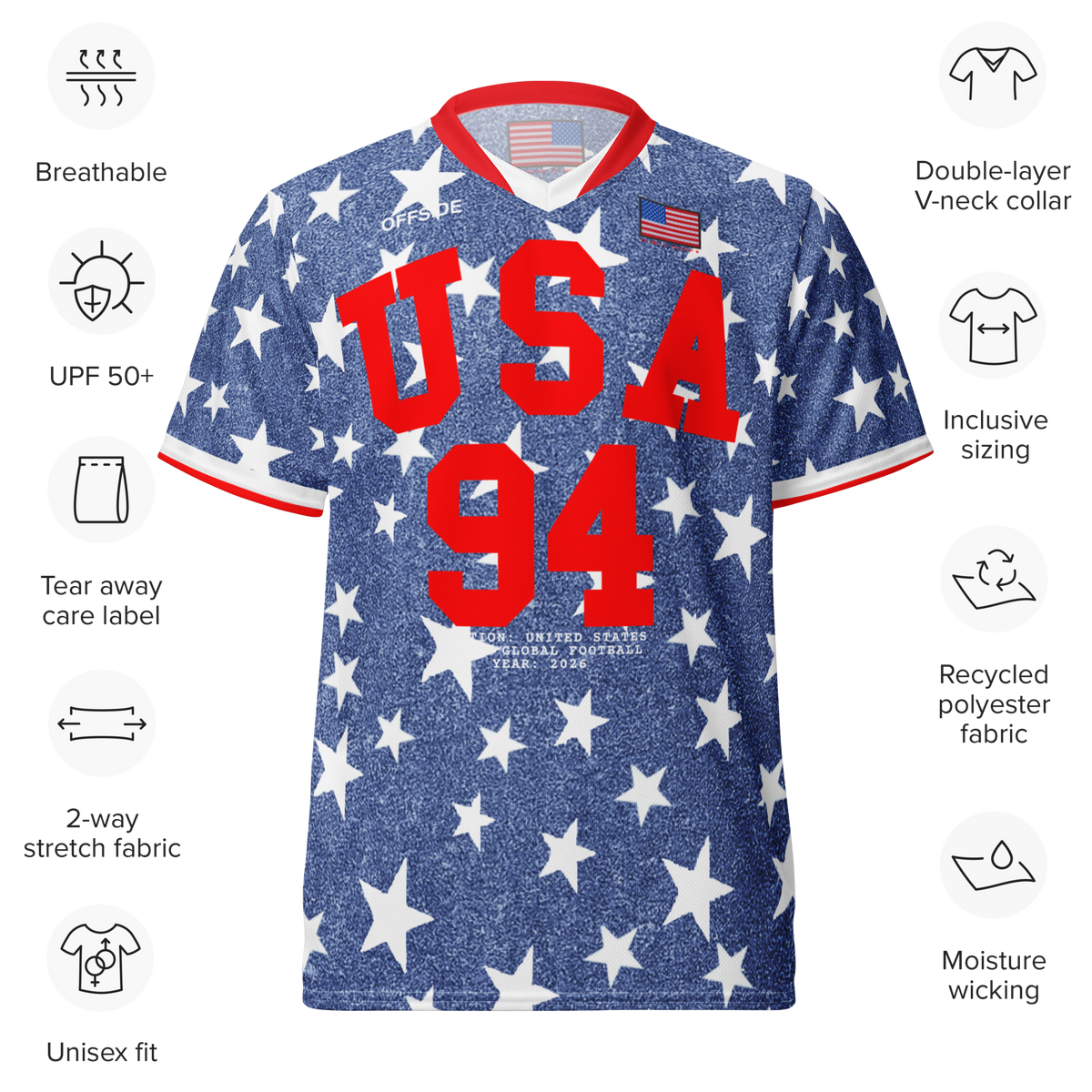 USA Denim Stars Soccer Jersey